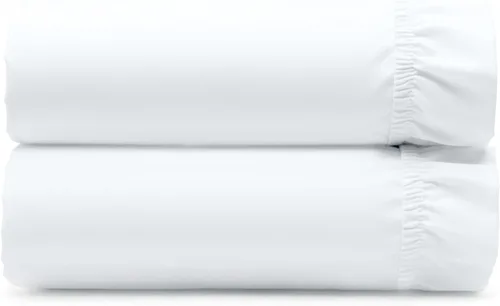Vista 31 de California Design Den - Sábana bajera ajustable blanca, 100% algodón de 400 hilos, sábanas refrescantes de satén, no elástico que se desprende