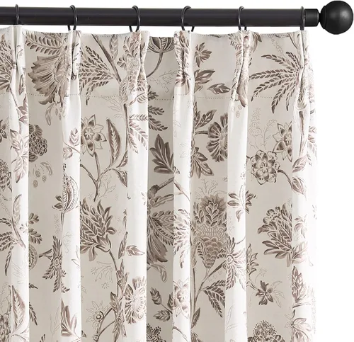 Vista 21 de jinchan Cortinas Opacas Florales para Dormitorio, 63 Pulgadas de Largo Cortinas Opacas con Estampado de Flores, Estilo Campo Francés con Pestañas