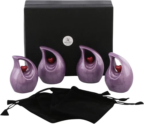 Vista 34 de Urna de cremación Heart of Love para cenizas humanas - Hermosa urna conmemorativa ERN para adultos - ERN decorativa para seres queridos - Urna Negro