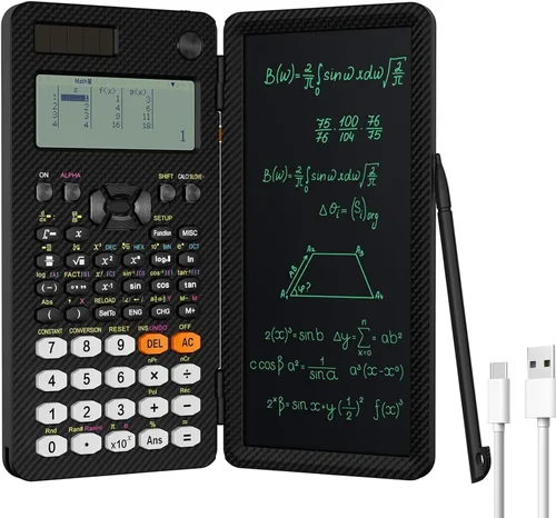 Vista 7 de NEWYES Calculadoras científicas recargables 991ES MAX, 417 funciones, pizarra de escritura, estuche duro plegable, pantalla de 4 líneas