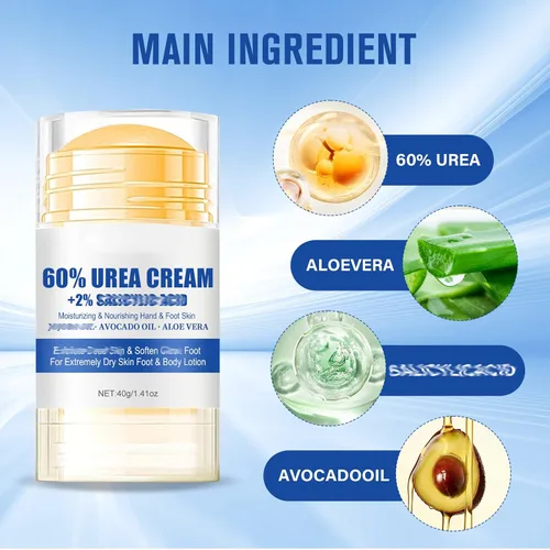 Vista 6 de 3 unidades de crema hidratante y antigrietas para pies, crema de urea de máxima fuerza para pies, loción de pies para talones, manos secas