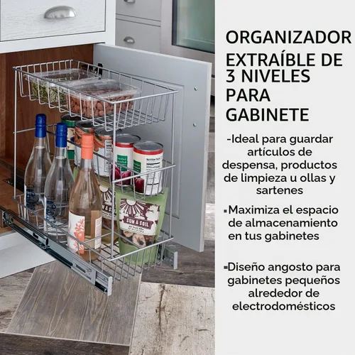 Vista 6 de ClosetMaid - Cesta para gabinete de cocina de un solo nivel, alta calidad