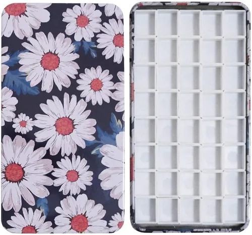 Vista 32 de FCLUB Paleta de latas de acuarela con 20 bandejas vacías completas con rayas magnéticas DIY tu kit de acuarela de viaje