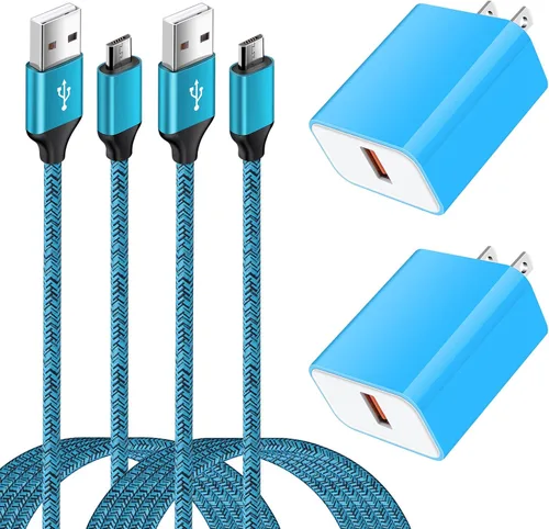 Vista 9 de Cargador rápido para teléfono Android, Quick3.0, cargador de pared rápido, cable micro USB de 6 pies compatible con Samsung Galaxy J3 J5 J7 J8 S7 S6