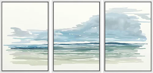 Vista 59 de SIGNWIN Lienzo enmarcado para pared, juego de arte tranquilo con reflejo de lago, acuarela, montaña y agua, ilustraciones modernas, arte abstracto