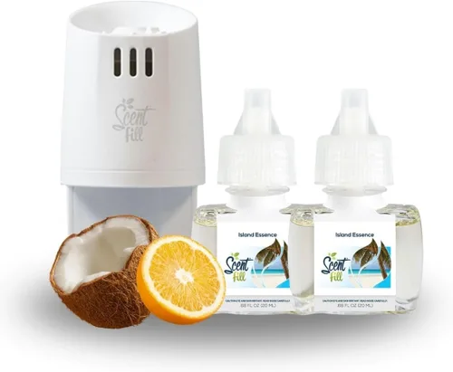 Vista 24 de Scent Fill Ambientador enchufable de sidra de manzana, repuestos de aceite perfumado, 2 recambios + difusor