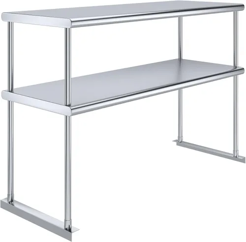 Vista 8 de AmGood Estante doble de acero inoxidable NSF - Muchos (24" de largo x 12" de profundidad)