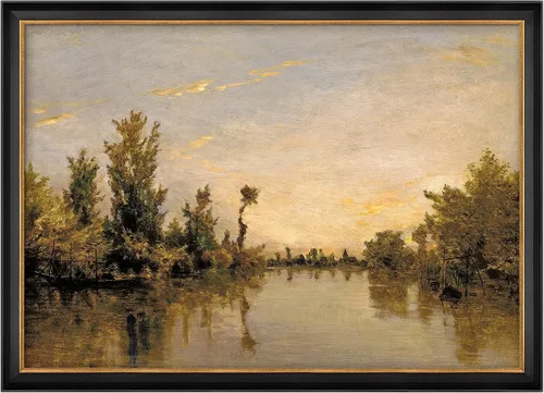 Vista 188 de MUDECOR Lienzo enmarcado prémium para pared, pinos nevados en bosque de invierno, ilustraciones modernas, arte contemporáneo, escénico, divertido