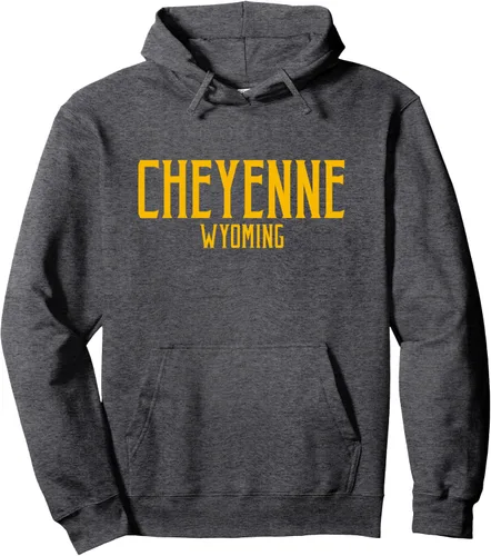 Vista 4 de Cheyenne Wyoming WY - Sudadera con capucha con estampado de ámbar