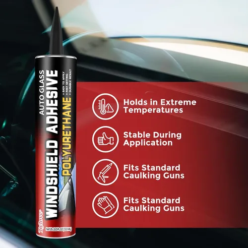 Vista 3 de Adhesivo de Uretano para Parabrisas - Curado Rápido y Resistente a la Intemperie y Pegamento de Vidrio Automotriz de Resistencia Profesional para 1