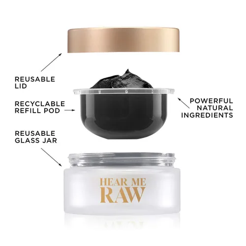 Vista 2 de HEAR ME RAW The Detoxifier with Charcoal+, Mask + Scrub, Recarga Pod, 2.5 oz