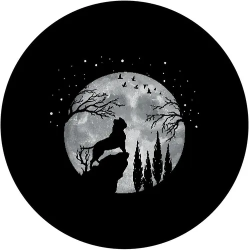 Vista 3 de American Bully Full Moon At Night - Perros American Bully PopSockets intercambiables PopGrip