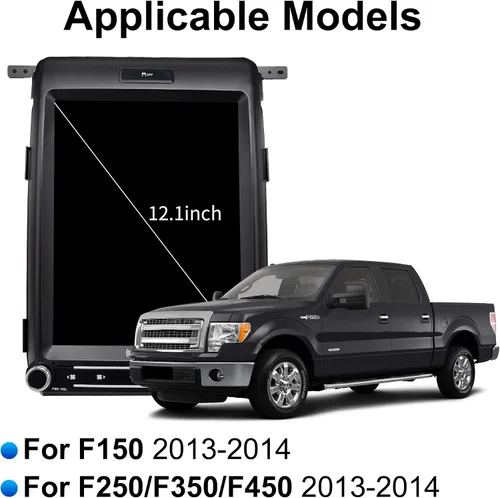 Vista 2 de Radio con pantalla táctil de 12.1 ″ estilo T para Ford F150 2013-2014, unidad principal Android con navegación GPS, Bluetooth, WiFi, USB/AUX