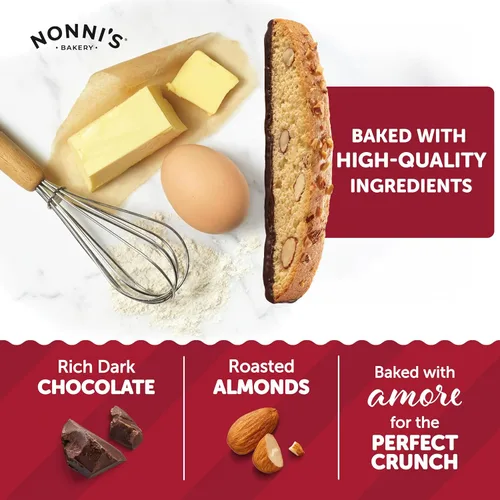 Vista 5 de Nonni's Cioccolati Biscotti - Galletas italianas - 2 cajas - Biscotti envueltas individualmente - Galletas italianas de Biscotti hechas