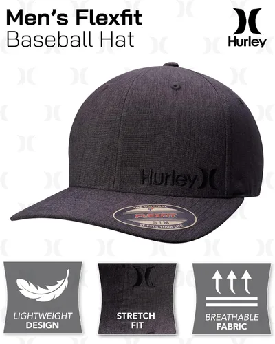 Vista 2 de Hurley Men's One & Only Corp Flexfit Perma Curve Bill Baseball Hat