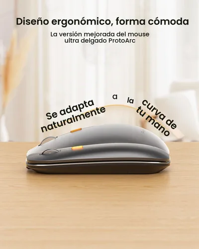 Vista 5 de ProtoArc Ratón inalámbrico Bluetooth, EM18 portátil para portátil/PC/MacBook/iPad, clics silenciosos, Bluetooth multidispositivo y conexión de 2.4