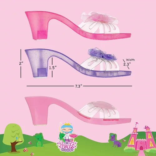 Vista 3 de 3 Pack Dress Up Kids Royalty Heels - Pretend Play High Heels for Kids, Princess Play Dress Shoes - Toddler Size 7-10