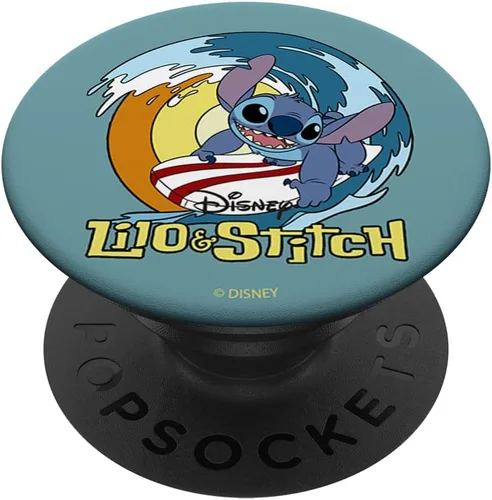 Vista 6 de Disney Lilo & Stitch Surfing Stitch Retrato PopSockets MagSafe PopGrip para iPhone