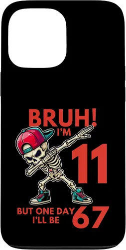 Vista 24 de Bruh I'm 11 But One-Day I'll Be 67 Retro 11th Birthday - Carcasa para iPhone 17