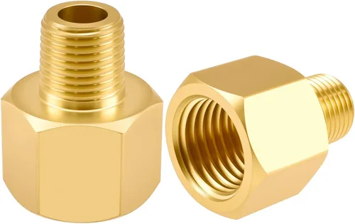 Vista 9 de SDTC Tech Juego de 2 adaptadores de tubería de latón 1/2 NPT rosca macho a 1/2 NPT rosca hembra reductor, conectores de extensión de tubería