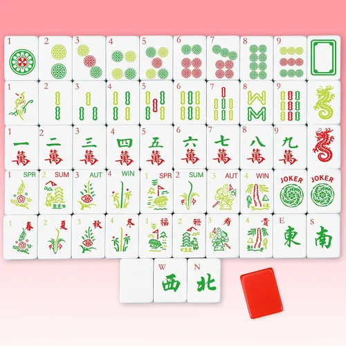 Vista 14 de Juego de 166 azulejos Mahjong, 1.2 pulgadas, negro