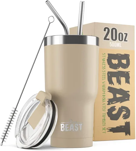 Vista 35 de Beast Vaso de 10 oz de Acero Inoxidable con Aislamiento al Vacío para Café y Hielo de Doble Pared Termo de Viaje (Blanco Ártico)