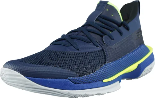 Vista 2 de Under Armour Curry 7 - Tenis de baloncesto para niños preescolares 3022114-100, BlancoNegroRojo