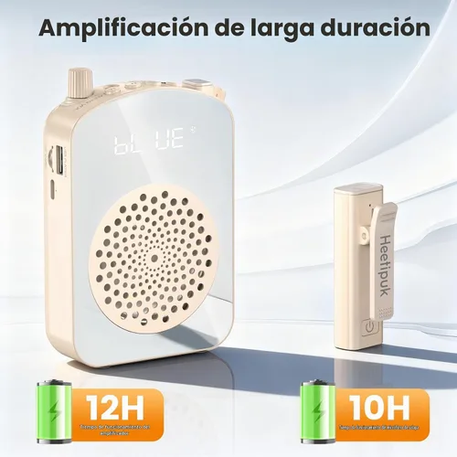 Vista 5 de Amplificador de voz inalámbrico para profesores, mini amplificador de voz Beige