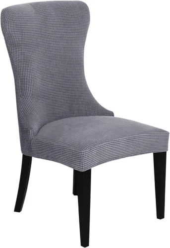 Vista 12 de XMNTG Juego de 1 funda elástica de jacquard para silla con respaldo de ala, fundas reutilizables y lavables para sillas de comedor, para banquetes