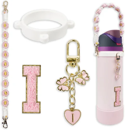 Vista 47 de Lindo juego de dijes de letras compatible con botella de agua Owala de 24 oz, 32 oz, 40 oz, Owala Kids, vaso térmico de café Owala, Owala FreeSip