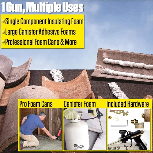 Vista 4 de AWF PRO - Pistola de espuma resistente, diseño convertible para tanques de espuma y latas profesionales, alta precisión, control de flujo ajustable