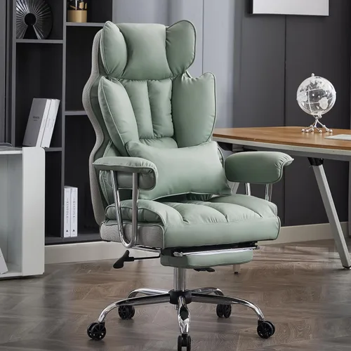 Vista 18 de Efomao - Silla ejecutiva de escritorio para oficina, con reposapiés, soporte lumbar y capacidad de carga hasta 400 libras, silla de computadora