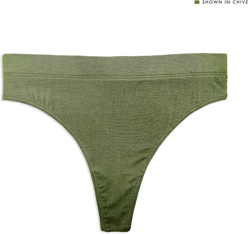 Vista 2 de Sexy Basics Tanga deportiva para mujer Ropa interior de bikini flexible de cintura alta Paquetes múltiples
