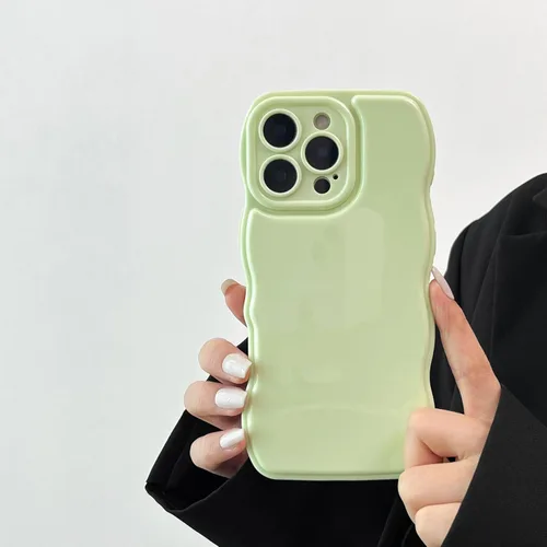 Vista 17 de FABSPARK - Funda para iPhone 11, diseño simple, marco ondulado, estética, silicona suave, color beige