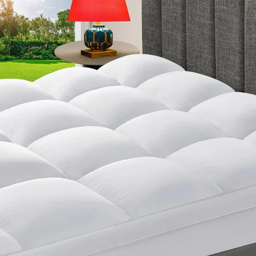 Vista 13 de CHOKIT Cubrecolchón Queen, Cubrecolchón de Almohada Extra Grueso para Alivio del Dolor de Espalda, Cubrecolchón de Cama Refrescante con Bolsillo