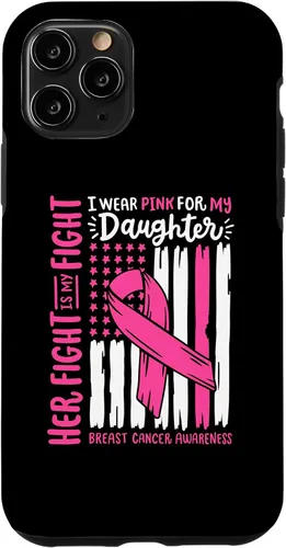 Vista 29 de Breast Cancer Flag I Wear Pink Daughter Her Fight My Fight Case for iPhone 17