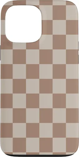 Vista 24 de Bonita funda Classic Dark Brown Checkered Big Checkerboard para iPhone 16