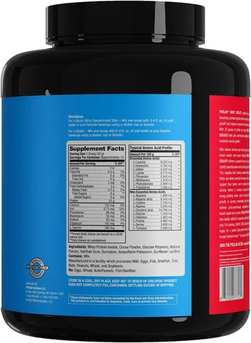 Vista 6 de ProLab Whey Aislado 5LB, 0.81 oz Proteína y BCAA, Músculo (Helado de Vainilla)