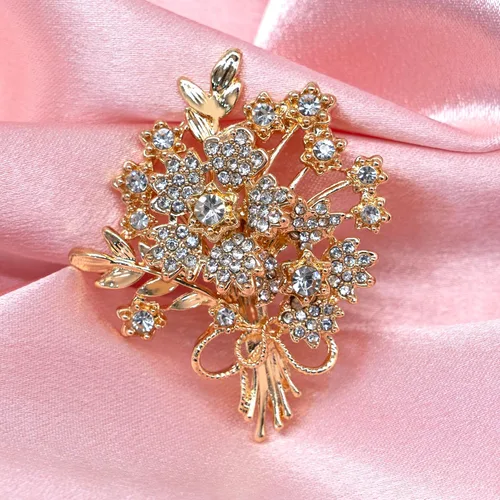Vista 4 de Broche bonito y elegante para mujer, broche de flores para ropa de mujer