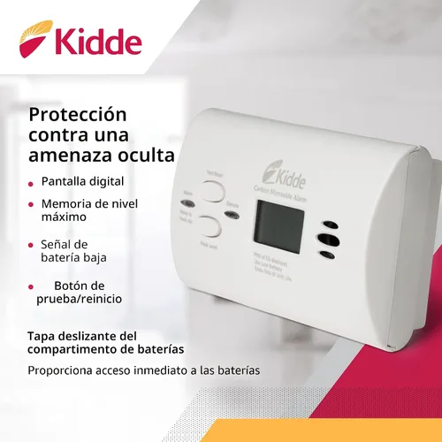 Vista 2 de Kidde KN-COPP-B-LPM Alarma de monóxido de carbono con pantalla digital, funciona con pilas, Multi, 21008873