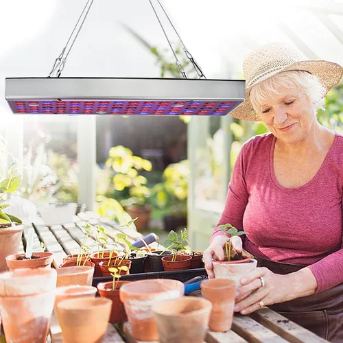 Vista 2 de Luces LED de crecimiento, lámpara de cultivo de espectro completo con luces LED IR y UV para plantas de interior, micro verdes, clones, suculentas