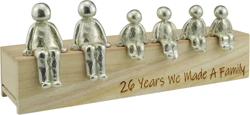 Vista 4 de Idea del 26 aniversario – 26 años que hicimos un adorno de metal familiar – Elige tu combinación familiar (1 niño)