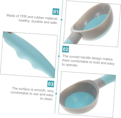Vista 5 de Juego de cucharas ergonómicas para helados, 2 cucharas de goma para helado para servir ensalada de frutas
