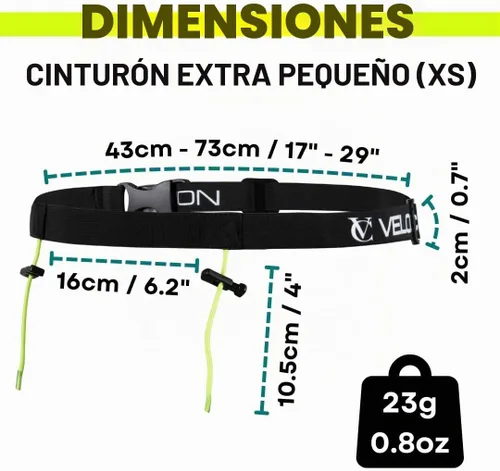 Vista 7 de VeloChampion - Cinturón para correr de triatlón con número de carrera, talla XS, 1 paquete