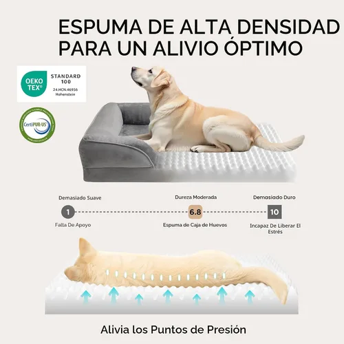 Vista 3 de Bedsure - Cama para gatos de interior, sofá cama lavable para perros muy pequeños, espuma de soporte con funda extraíble y lavable, forro Gris