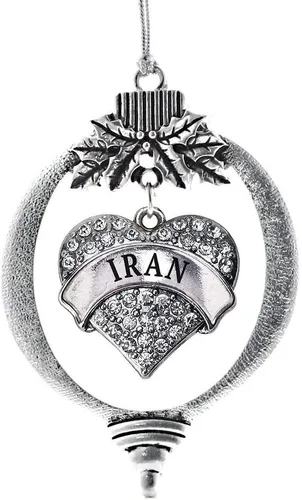 Vista 74 de Inspired Silver Adornos festivos de dije de corazón pave de plata con circonitas cúbicas