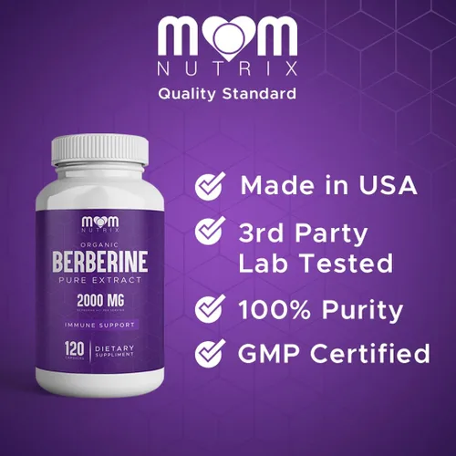 Vista 4 de THE MONK Extracto de berberina orgánica de 2000 mg - Vegano, sin OMG - Apoyo inmunológico - Suplemento de berberina HCL para mujeres y hombres - 120