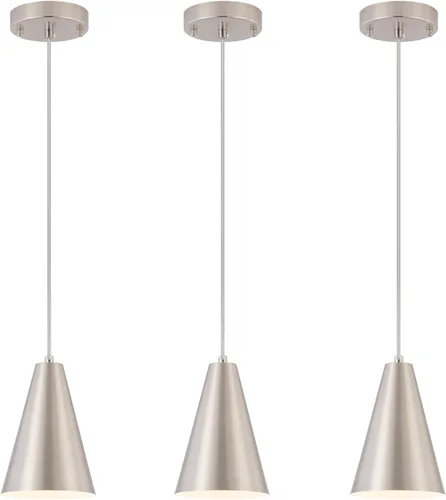Vista 20 de Lámpara colgante negra enchufable, luces colgantes con interruptor de encendido/apagado de cable de enchufe, mini luces colgantes para isla