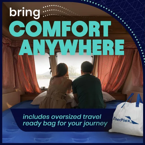 Vista 5 de EnerPlex Colchón de Aire con Bomba Incorporada - Colchón Hinchable Autoinflable con Soporte para el Cuello - Cama de Aire Inflable para Viajes