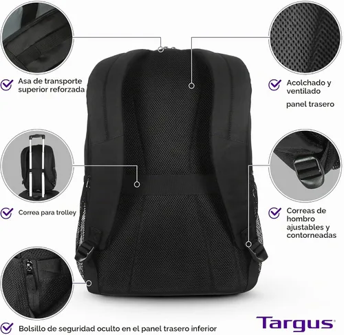 Vista 3 de Targus Mochila para portátil de 16 pulgadas Ascend Negro
